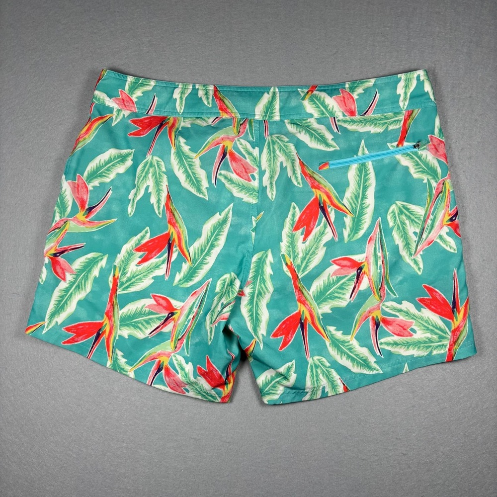 Chubbies The Wild Tropics Swim Trunks Mens XL Green Bird Of Paradise 38x5.5